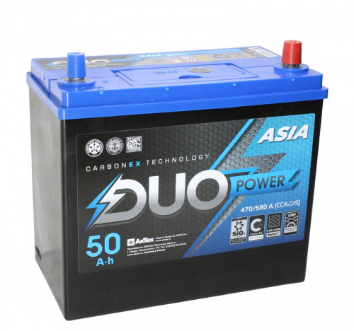 DUO Asia 6СТ-50 Ач о.п. конус узк. [д238ш129в225470А]