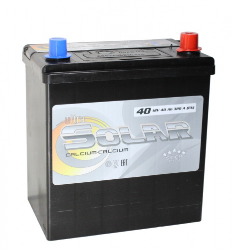 ULTRA SOLAR BLACK ASIA 6СТ-40 Ач о.п. тонк.кл. с переходником [д197ш129в224320А] SMF [B19]