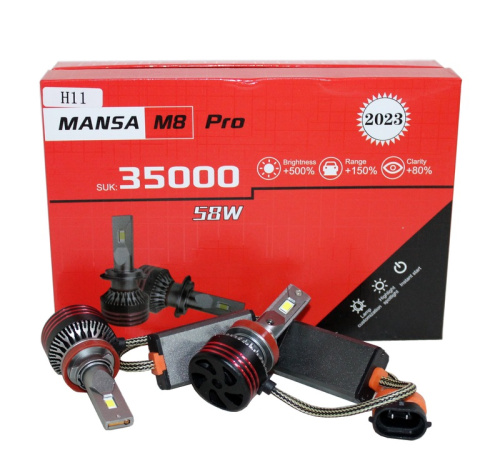 Диодные лампы BCS-E8pro H11, 45W, 6500K