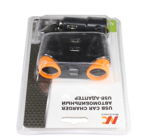 Разветвитель 2 гнезда + 2 USB NC 12 24В-5А USB-2,1