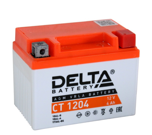 DELTA СТ-1204 12V4 Ач о.п. [д114ш70в8750А] (YT4L-BS)