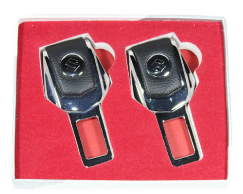 Заглушка ремня безопасности SUZUKI металл+кожа