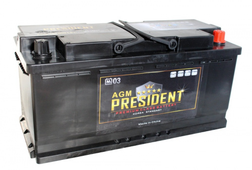 PRESIDENT AGM 6СТ-105 Ач о.п.  д398ш175в1901100А