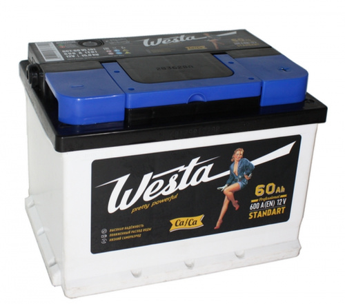 Аккумулятор WESTA BLACK 6СТ-60 о.п.низкий каз