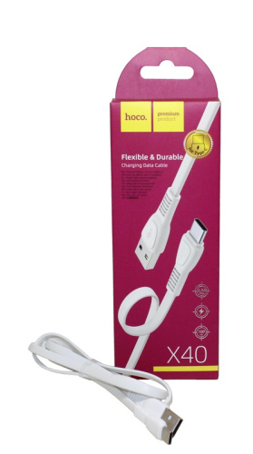 (HOCO) Телефонный КАБЕЛЬ для TYPE-C,3,0 A, длина 1,2 м, цвет БЕЛЫЙ¶